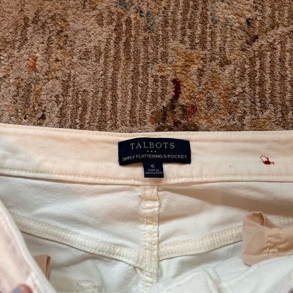 Talbots Women's Straight Leg Cream corduroy Jeans - Picture 2 of 8